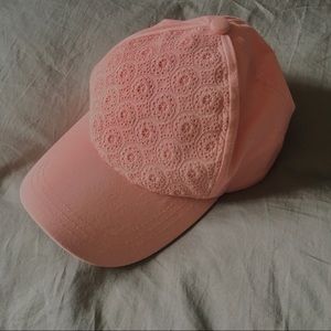 Pink lace cap
